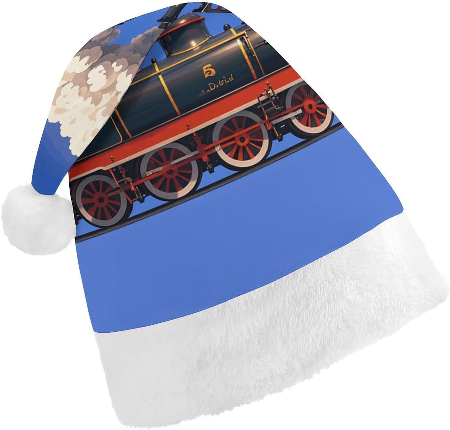 NWGHM Santa Hat Steam Train Clouds Christmas Headwear