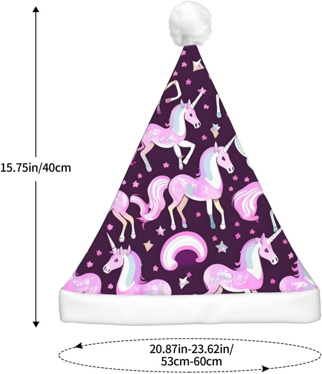 Unicorns Pink Christmas Hat with LED Lights