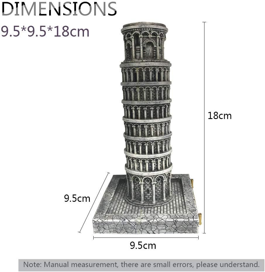 ZHHID Leaning Tower of Pisa Resin Statue Model