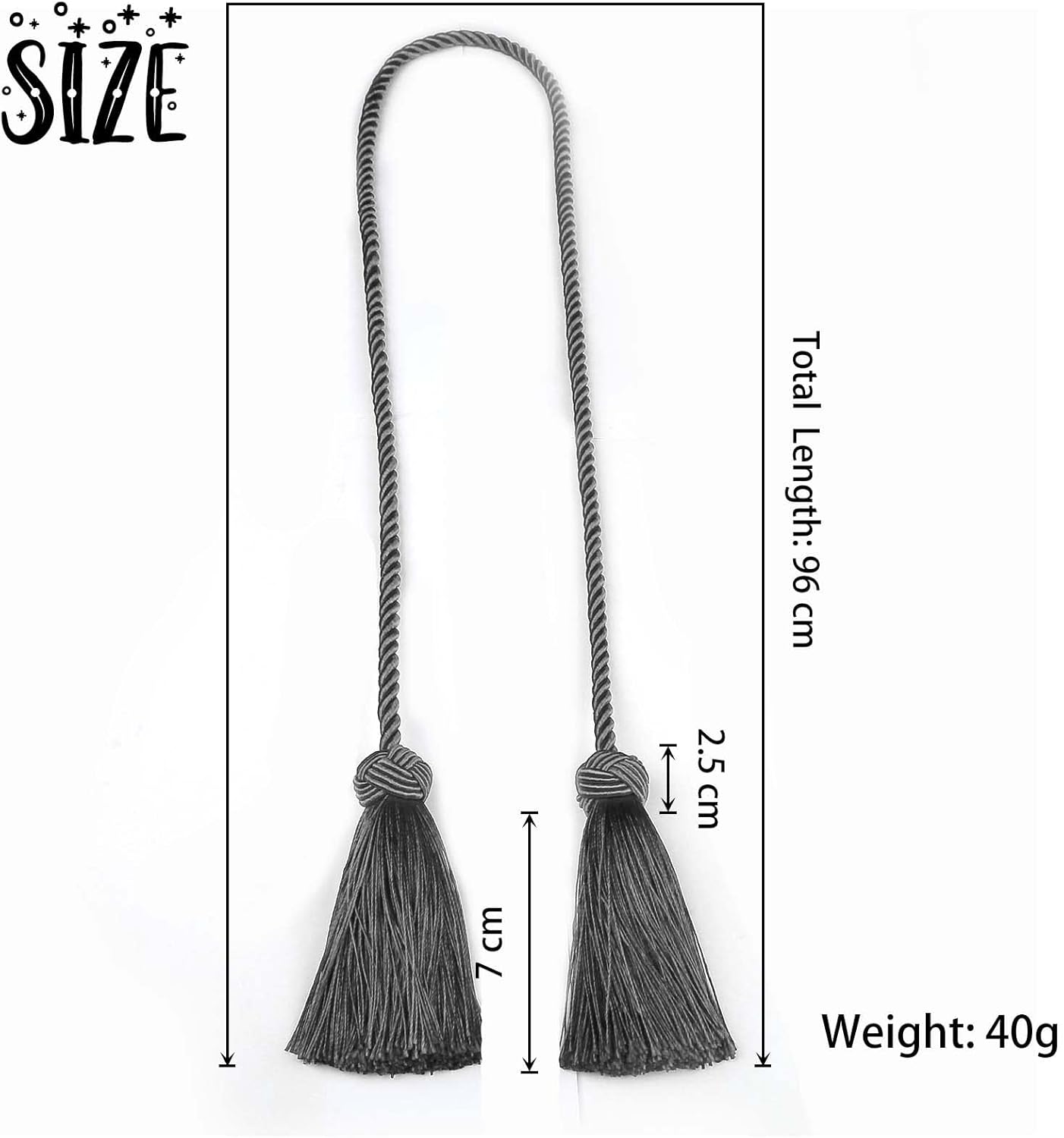 BEL AVENIR 2 Pack Curtain Tiebacks with Tassels