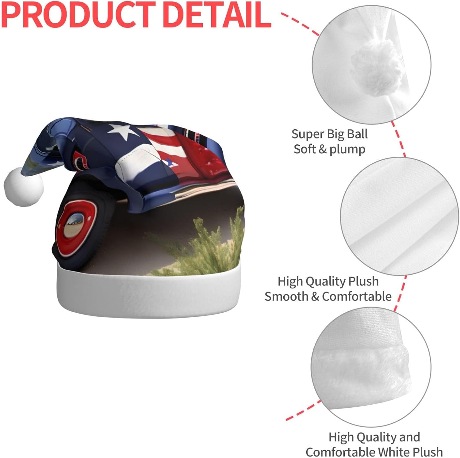 QinZheng 4th Of July Patriotic Santa Hat