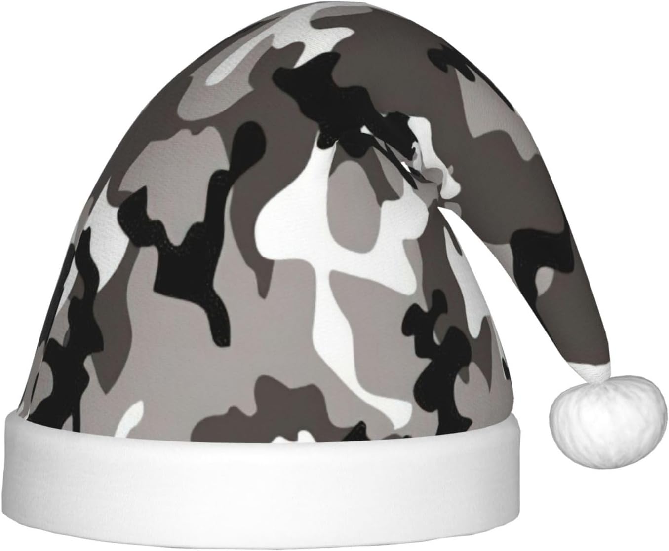 Zkyfll Christmas Santa Hat with Grey White Camo Print