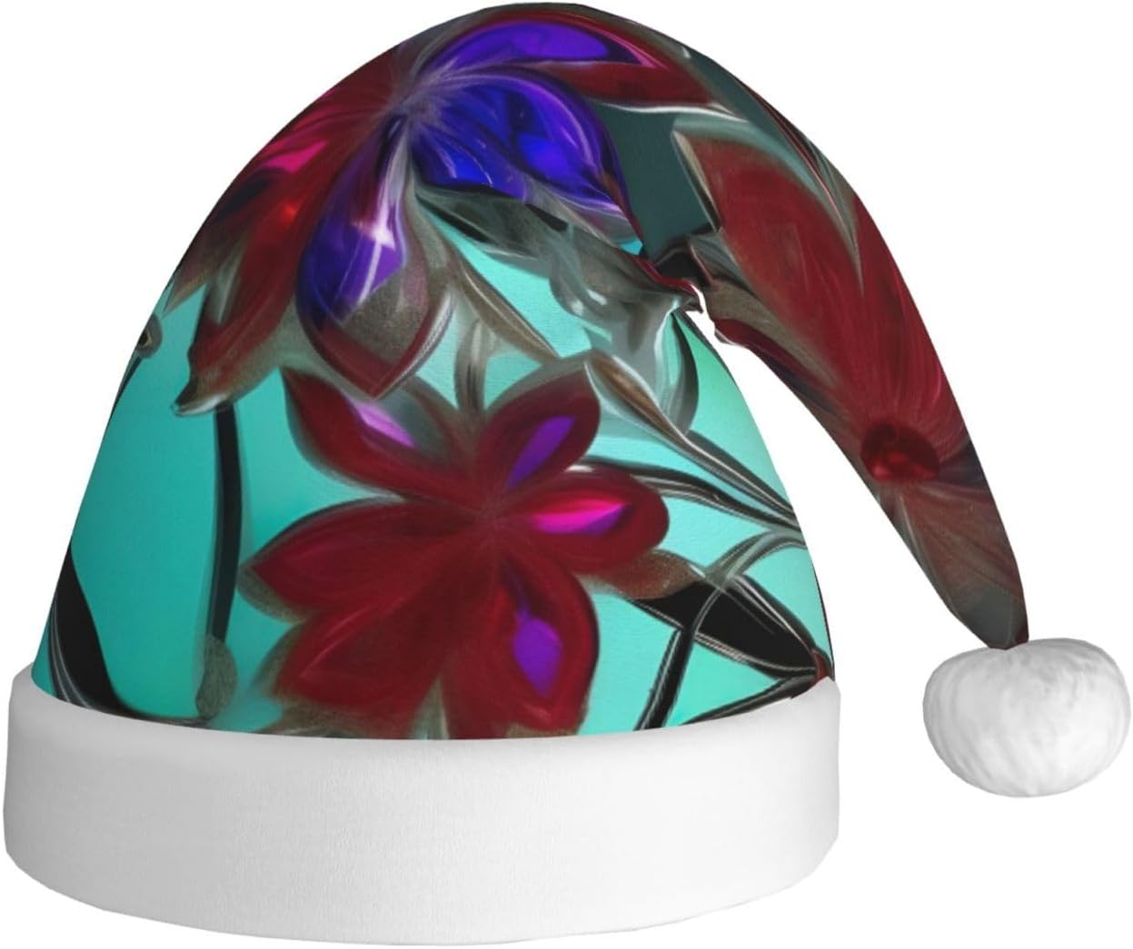 QinZheng Personalized Flower Stained Glass Santa Hat