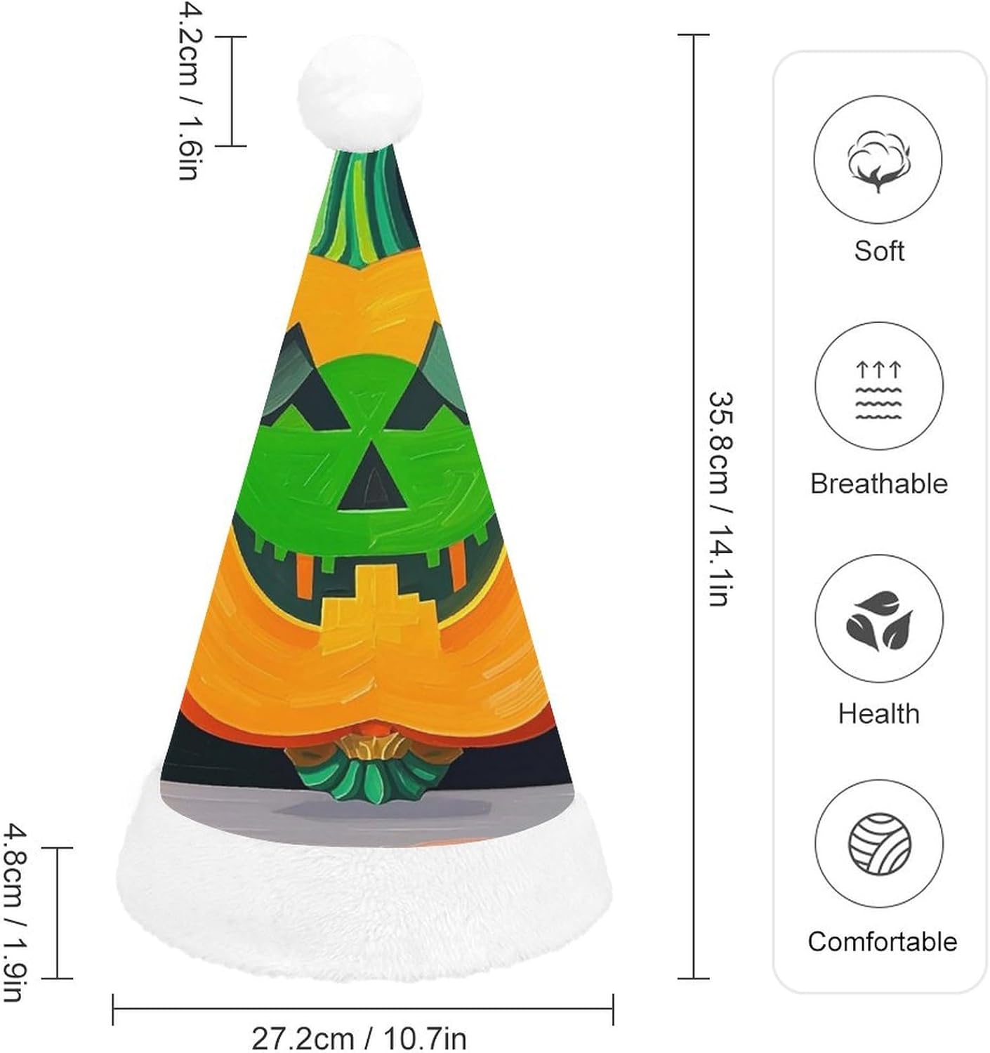 Santa Hat Hidden Demons Christmas Hat for Adults