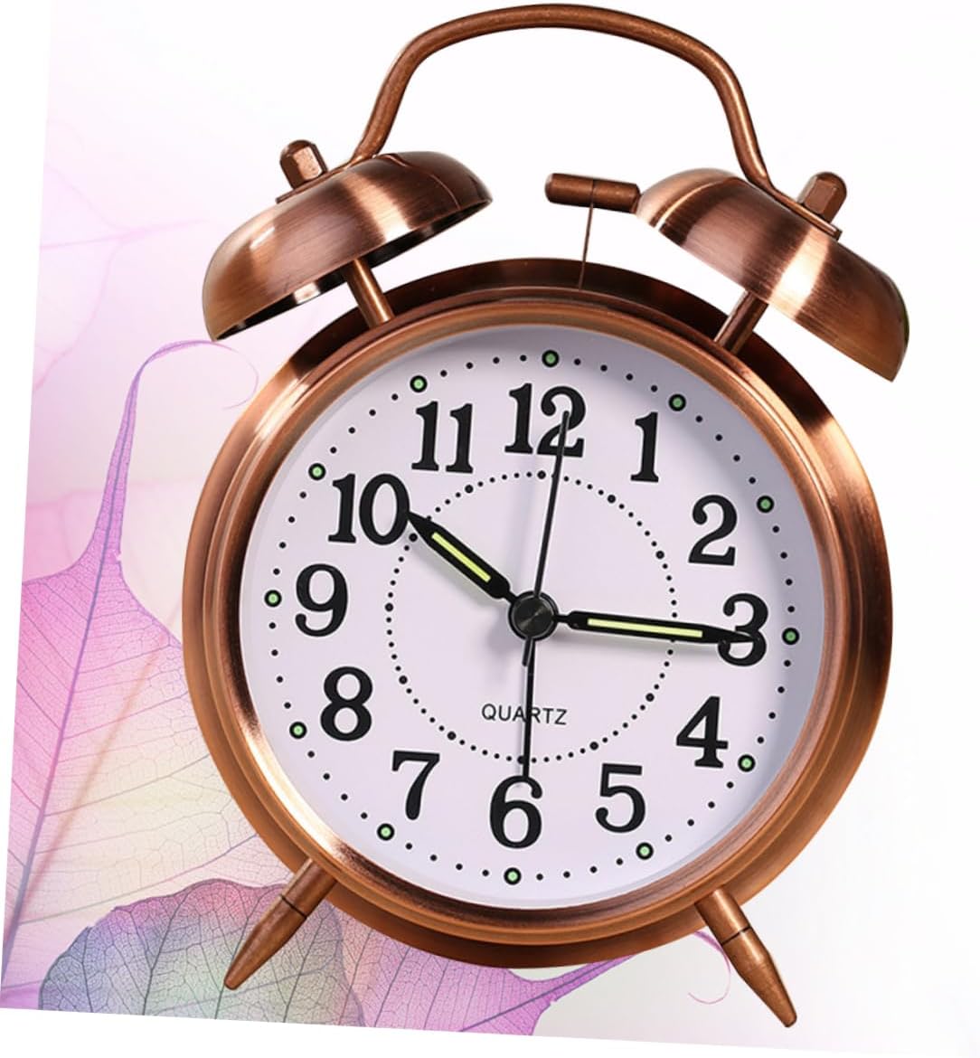 Ciieeo Metallic Silent Luminous Double Bells Alarm Clock Classic Desktop Clock