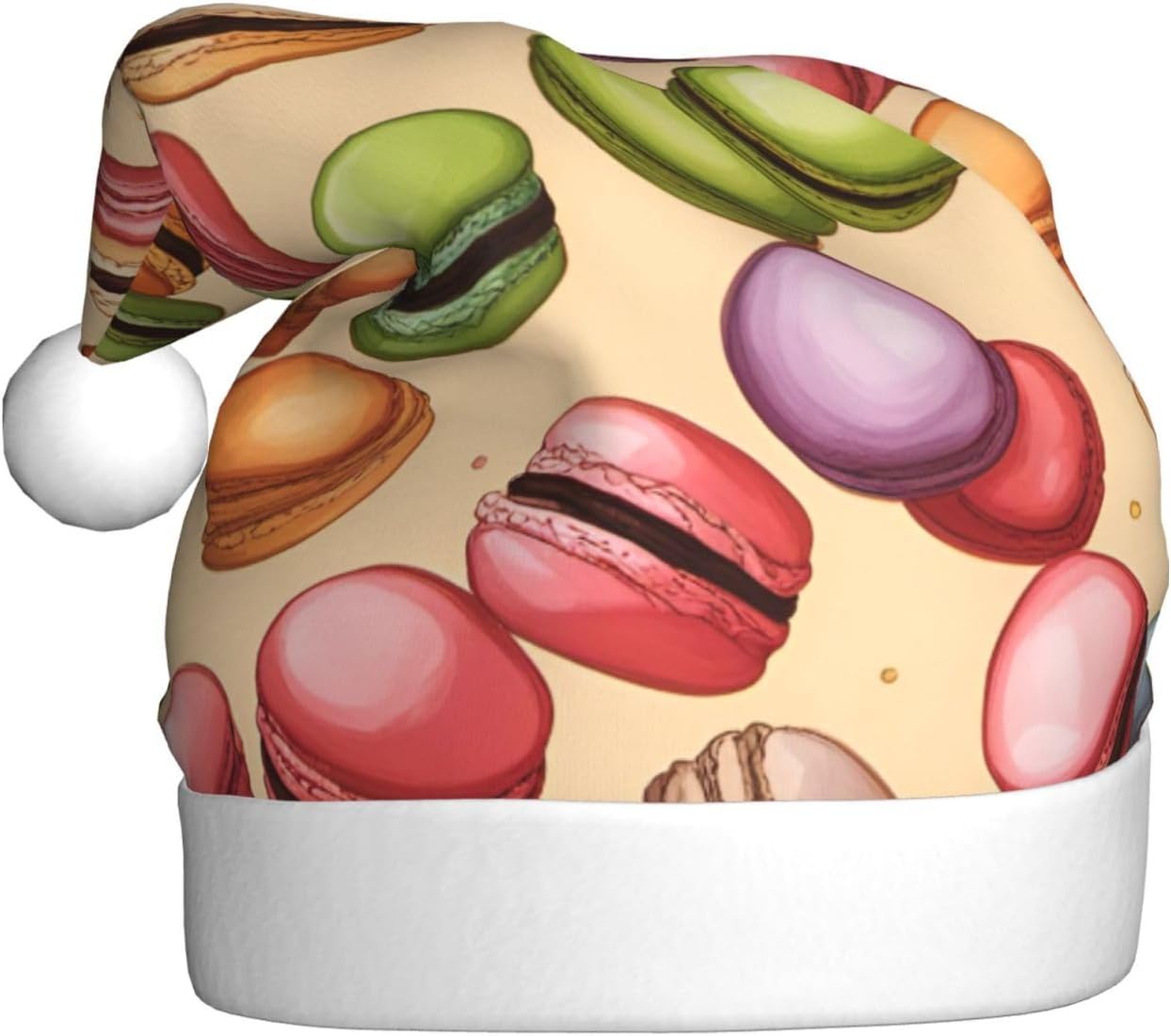 QINZHENG Personalized Santa Hat Velvet Plush Christmas Headwear