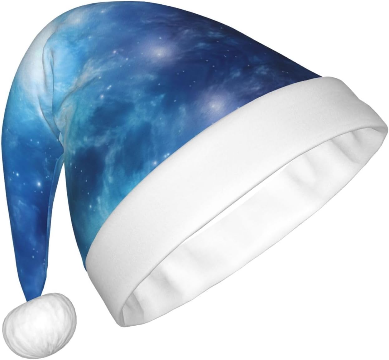 Blue Galaxy3 Print Christmas Santa Hat Plush Funny Adult Party