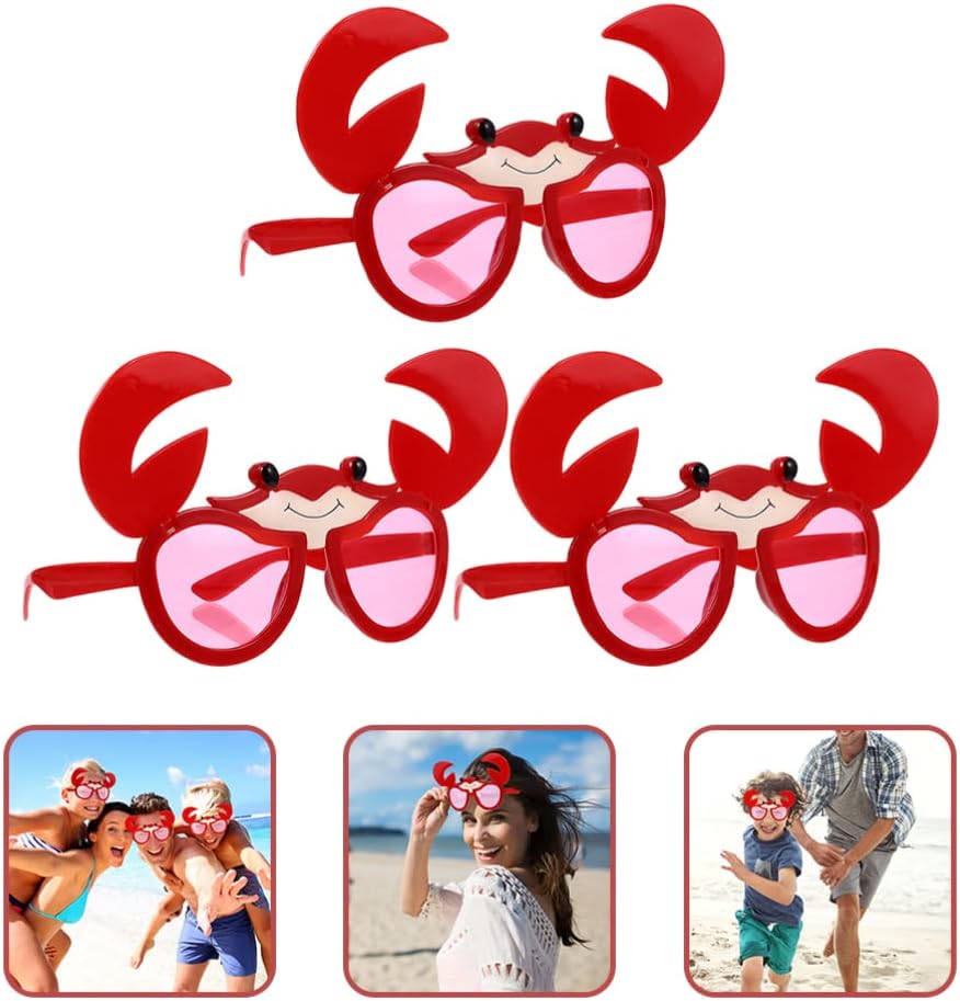 PRETYZOOM 3 Pcs Funny Crab Sunglasses for Parties