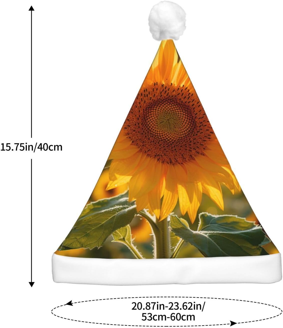 QINZHENG LED Light Up Small Daisy Print Santa Hat