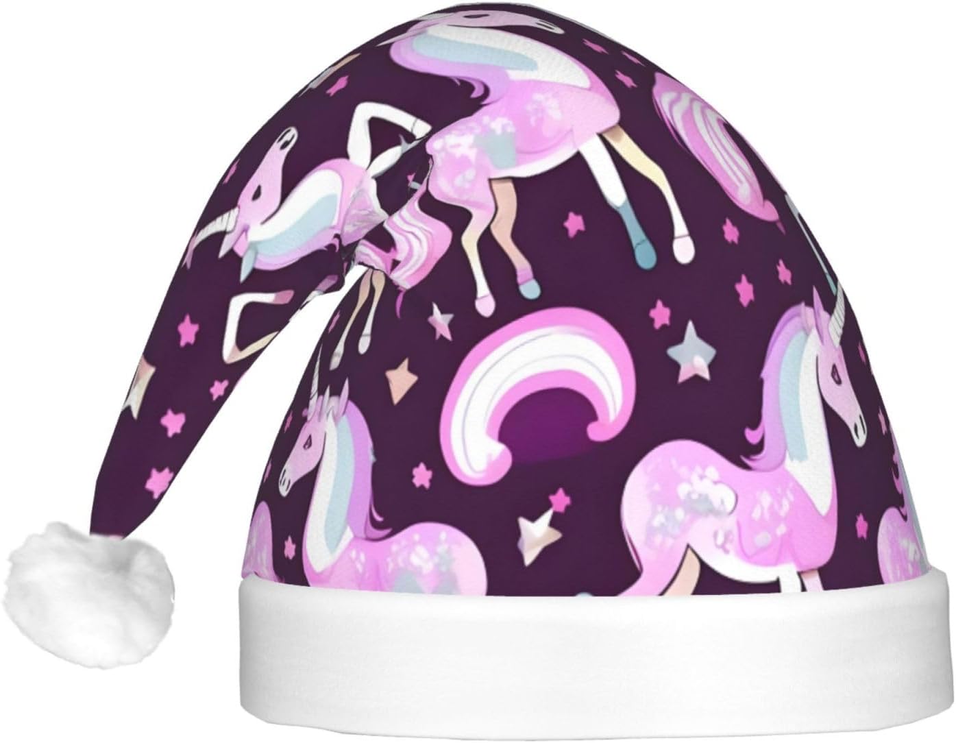 Unicorns Pink Christmas Hat with LED Lights
