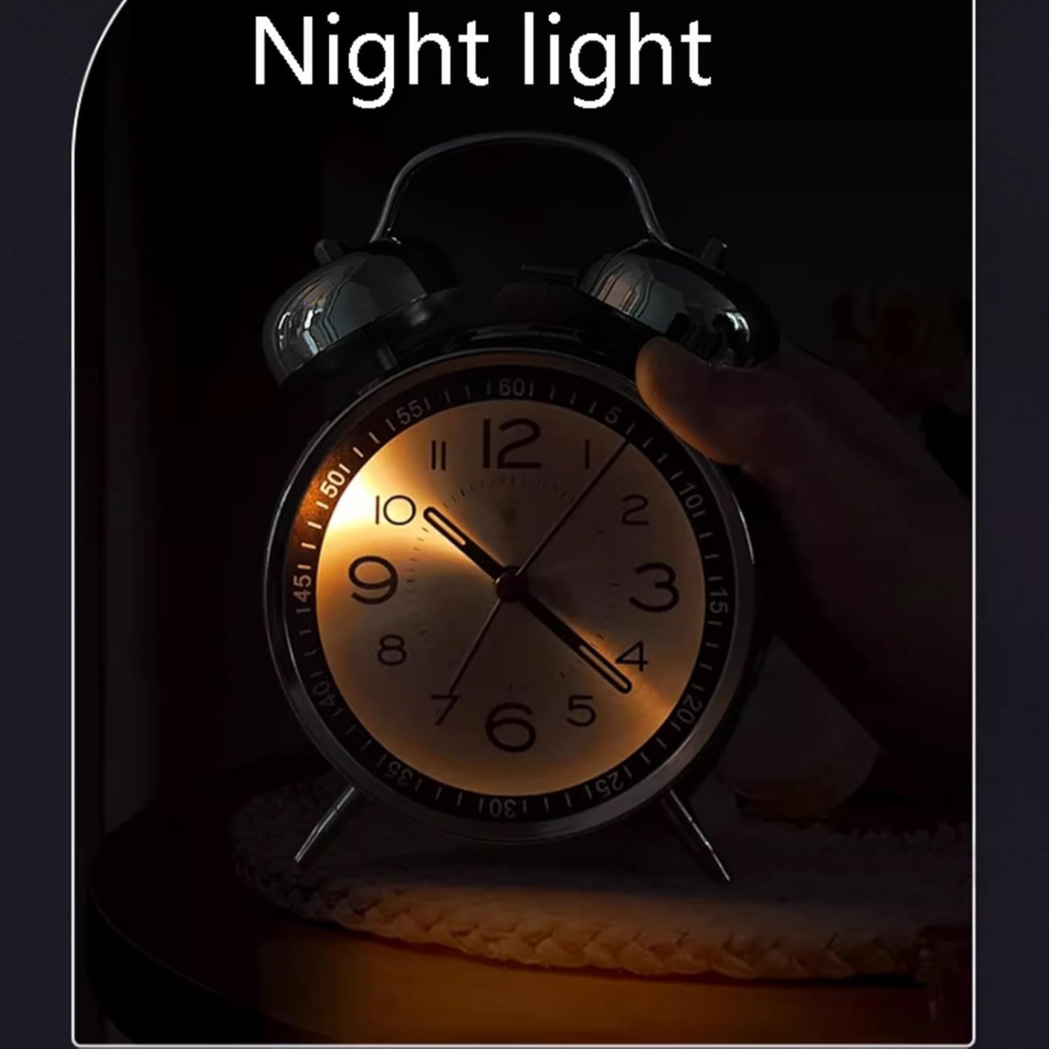 GRFIT 4 Inch Loud Dual Bell Alarm Clock with Backlight