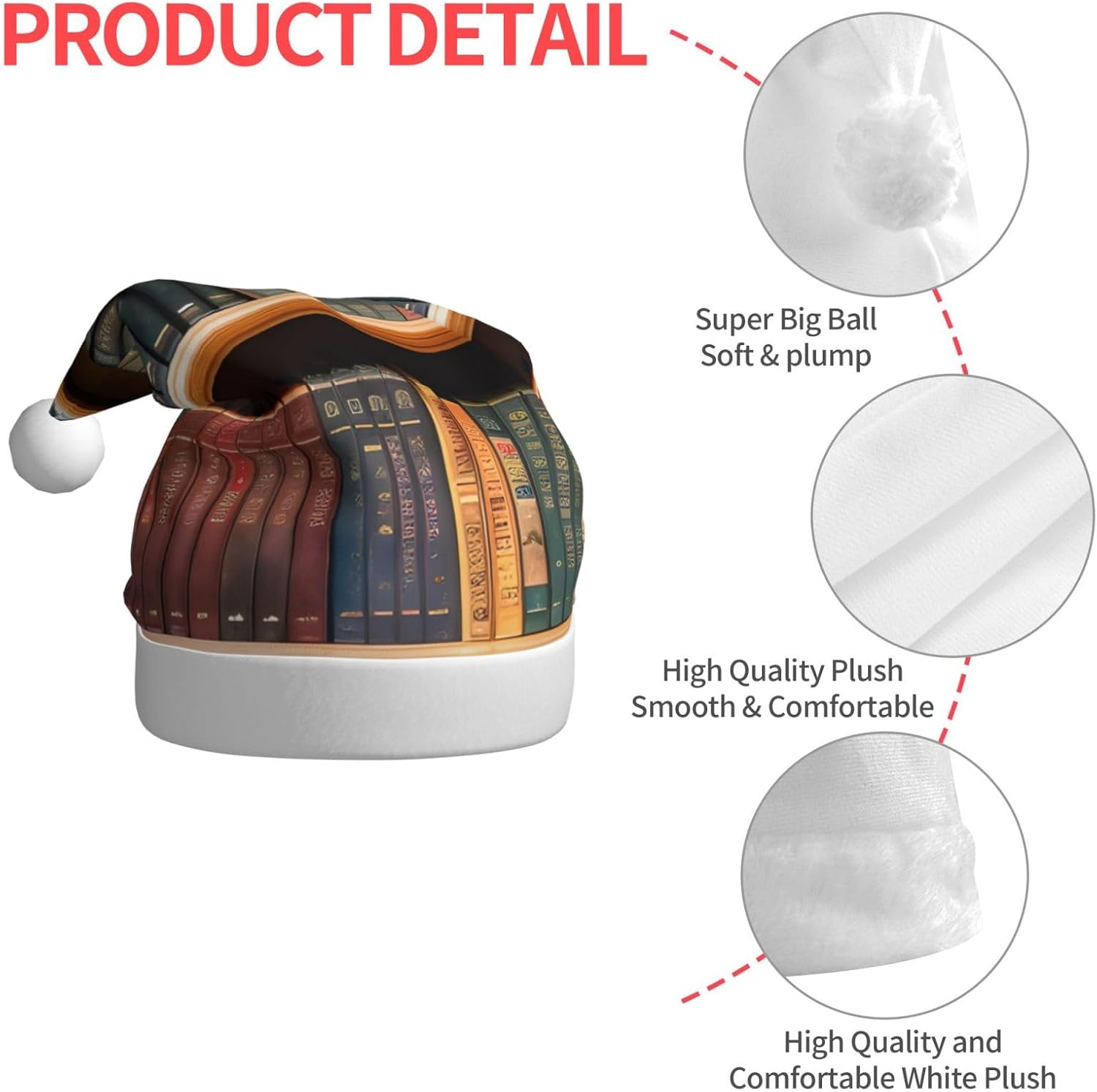 QINZHENG Personalized Santa Hat Velvet Plush Christmas Gift for Women Adults