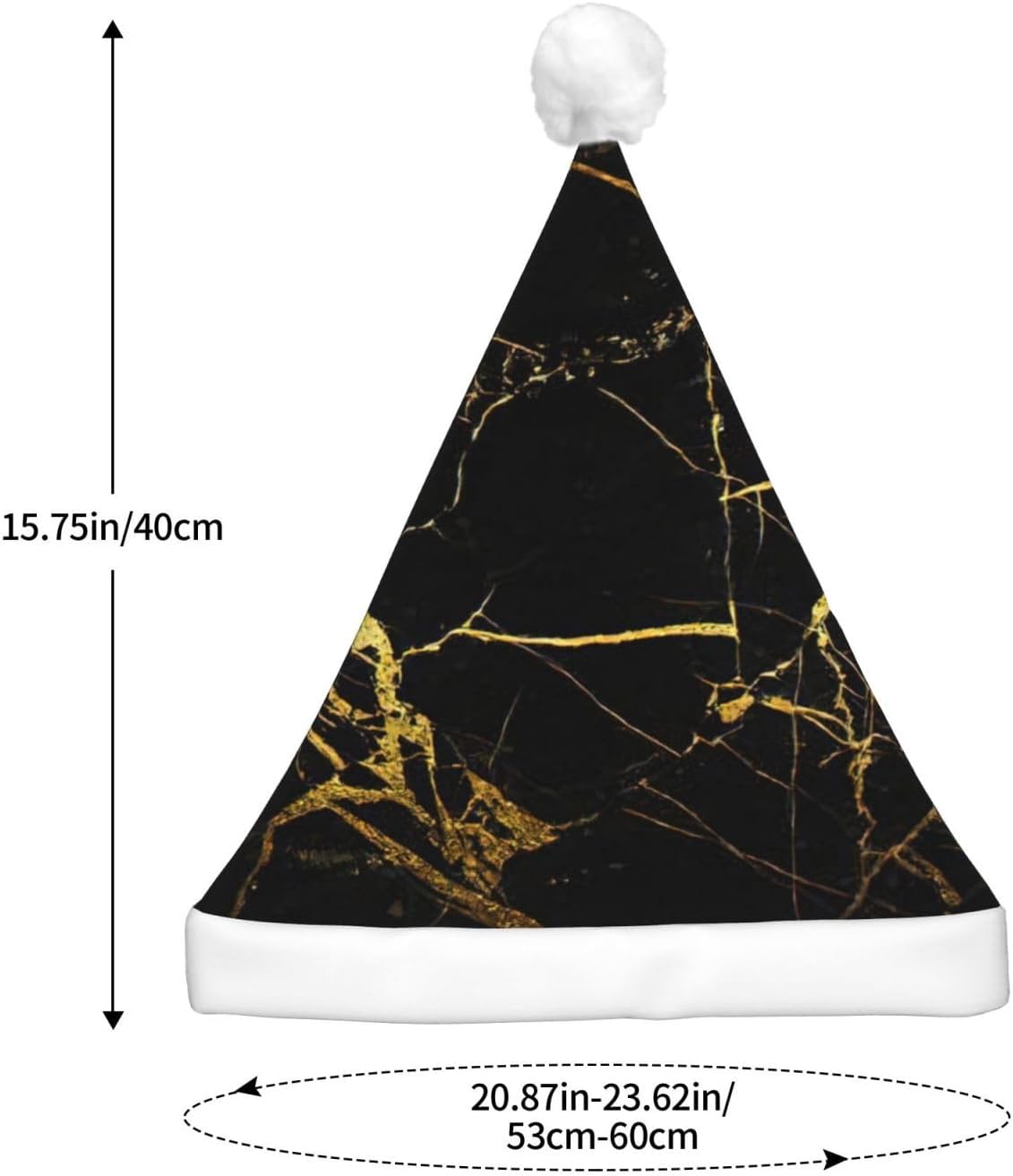 QINZHENG LED Black and Gold Santa Hat for Christmas Party