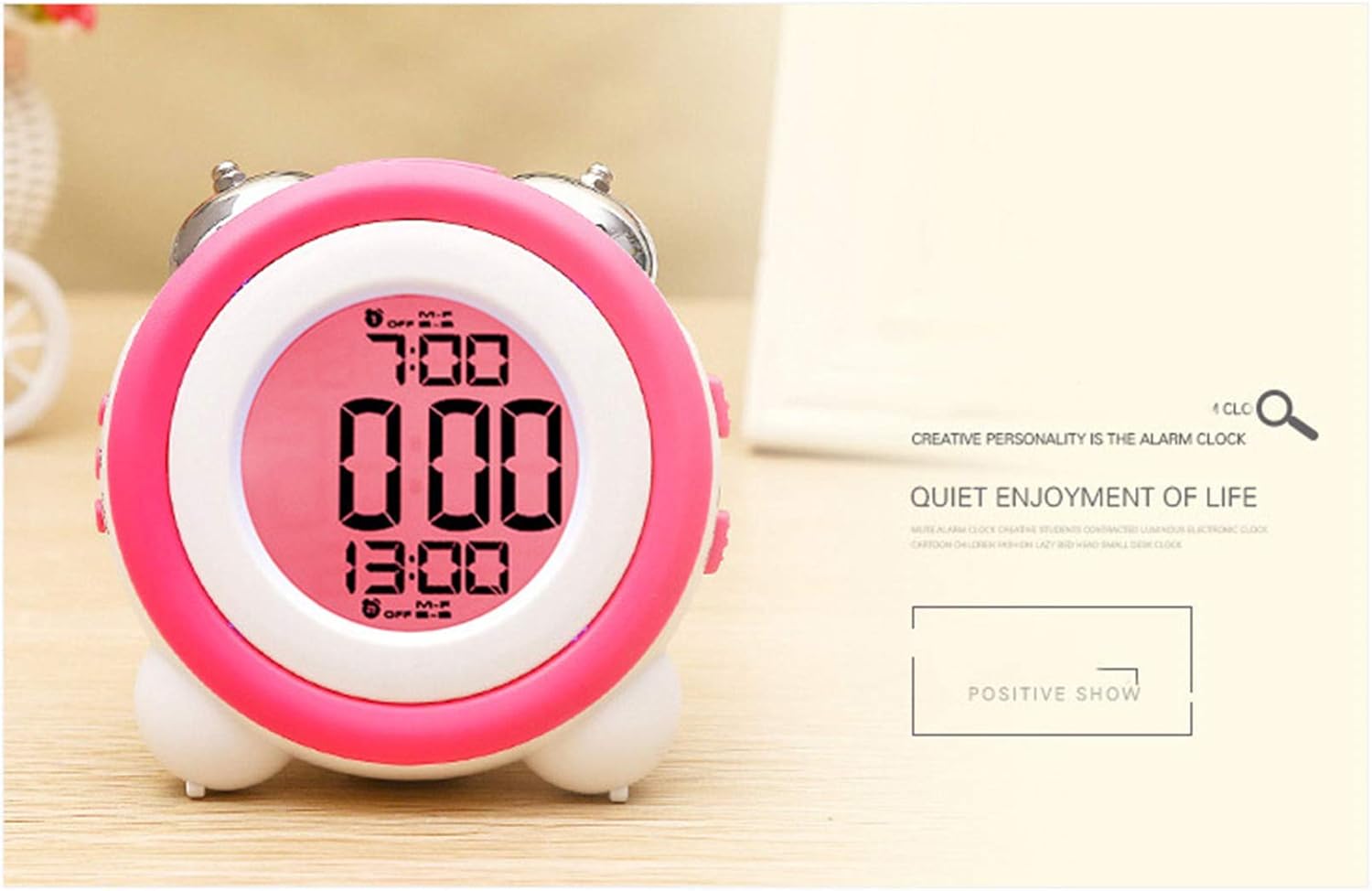 Mechanical Double Bell Alarm Clock with 4-in-1 Display
