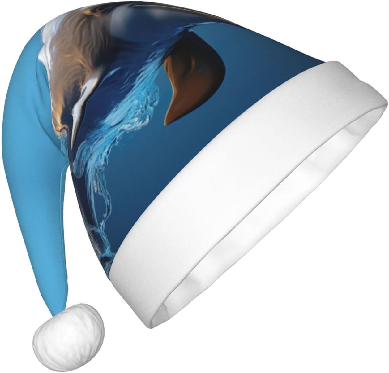 Unique 3D Dolphin Print Santa Hat Small Size