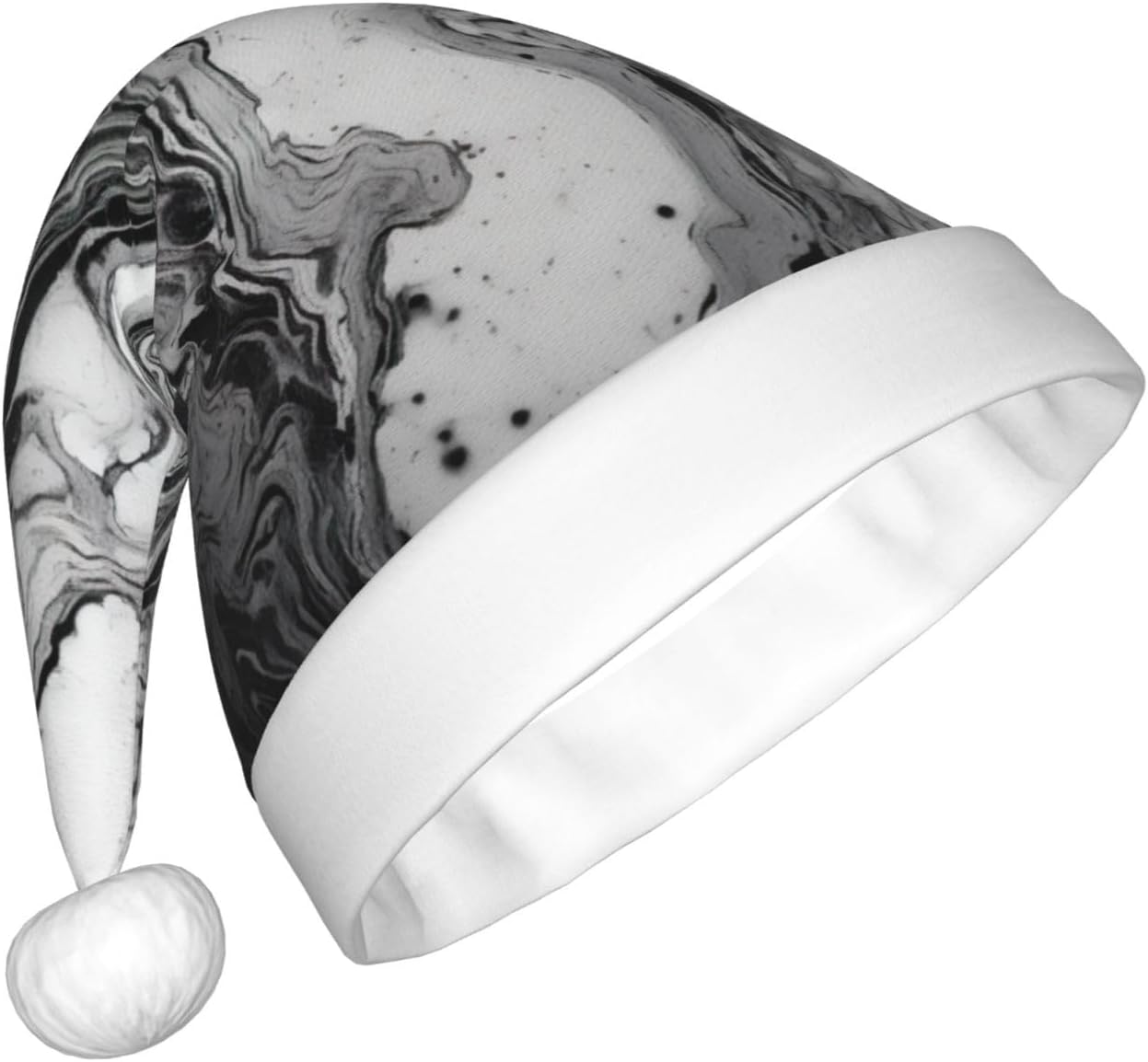 Qin Zheng Marble Texture Print Santa Hat for Women