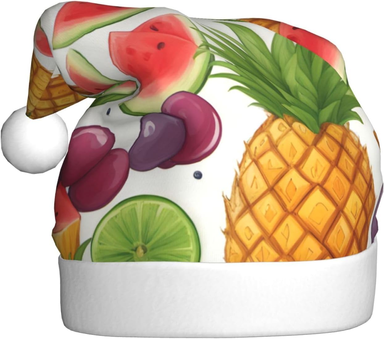 Qin And Zheng Christmas Santa Hat with Fruit Design