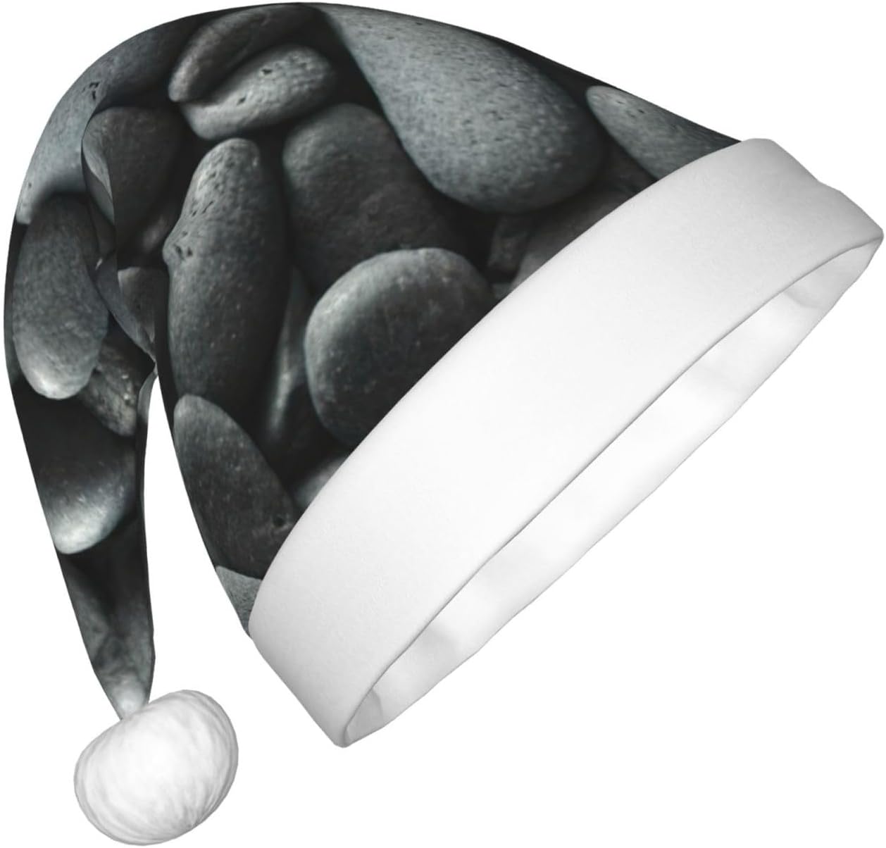 Many Black Pebbles Print Christmas Santa Hat Small Size