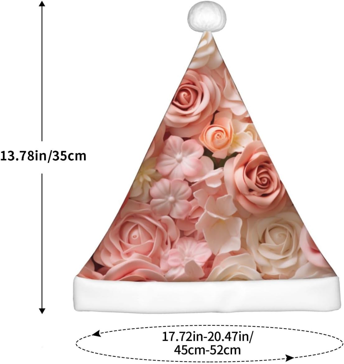 Beautiful Flower Cake3 Print Christmas Santa Hat Small Size