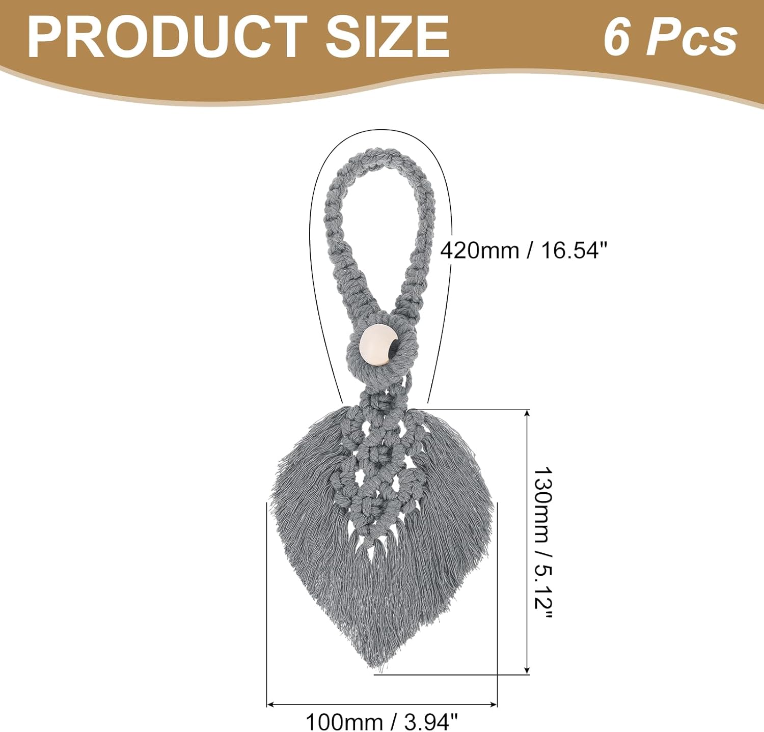 Uxcell 6 Pack Tassel Curtain Tiebacks Gray