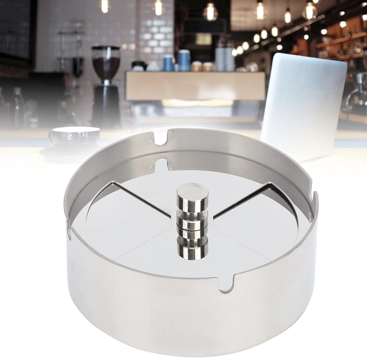 Stainless Steel Ashtray with Lid Windproof