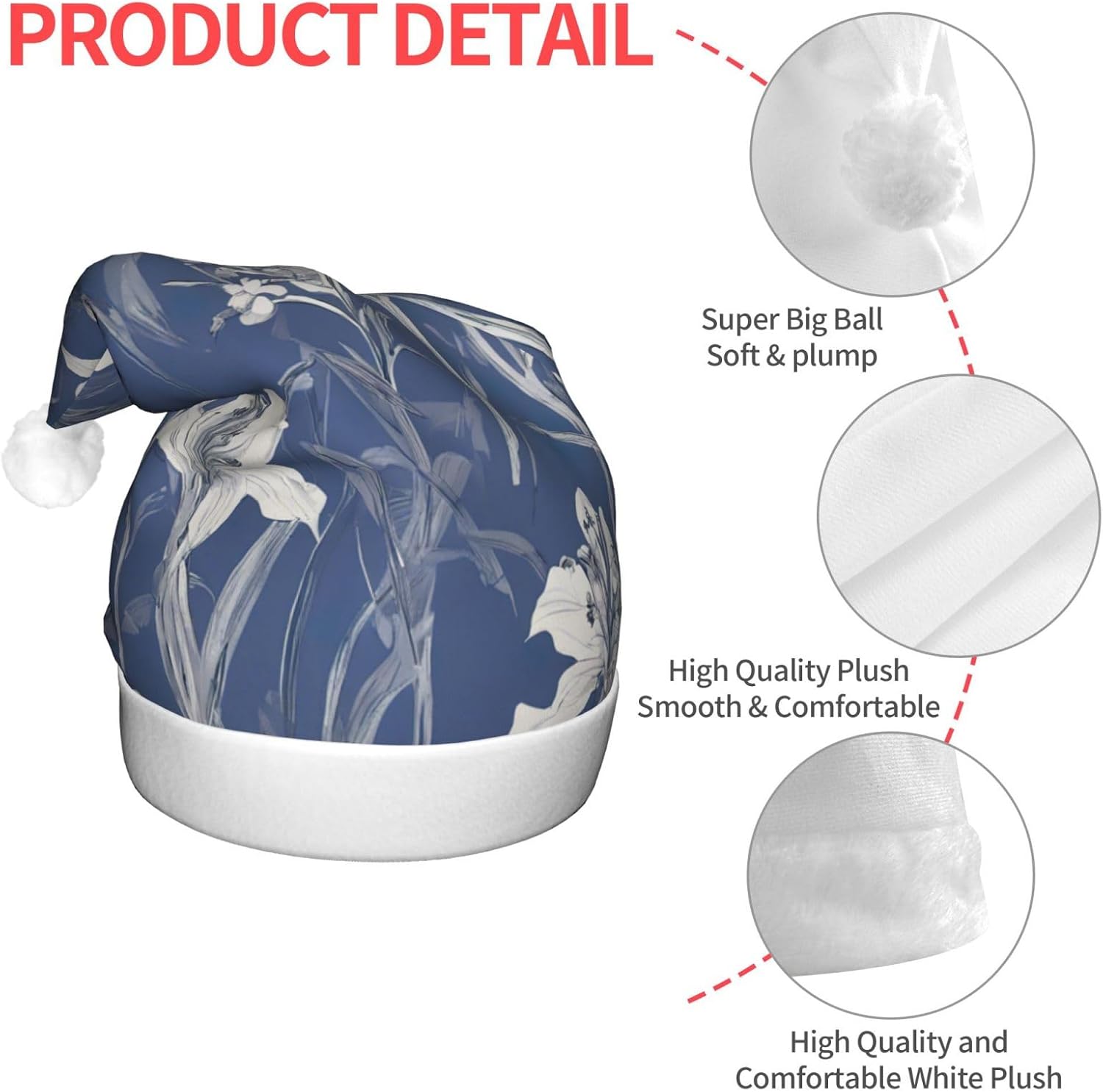 Bluebell Design 03 Christmas Santa Hat Plush Light Up Funny Adult Party Hat