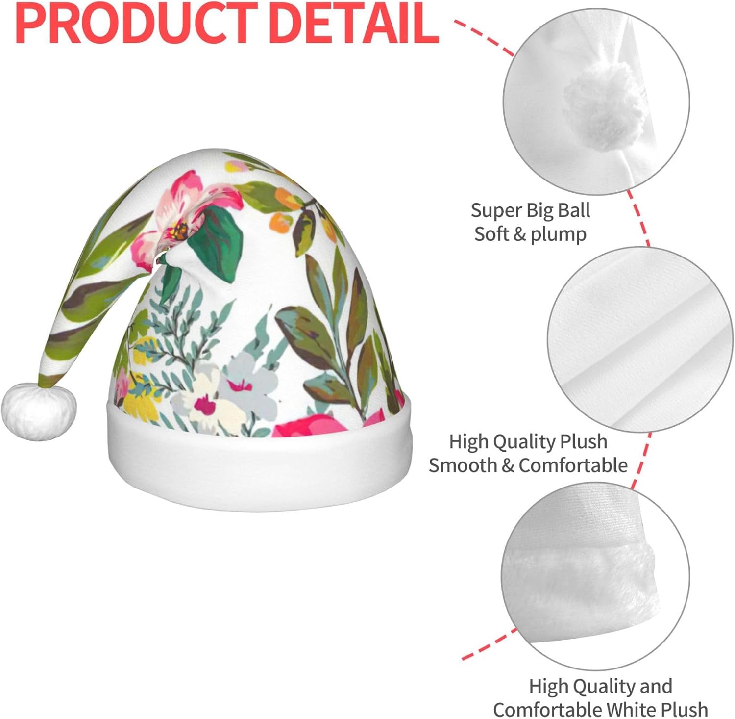 Hibiscus Flowers Christmas Santa Hat Small Size