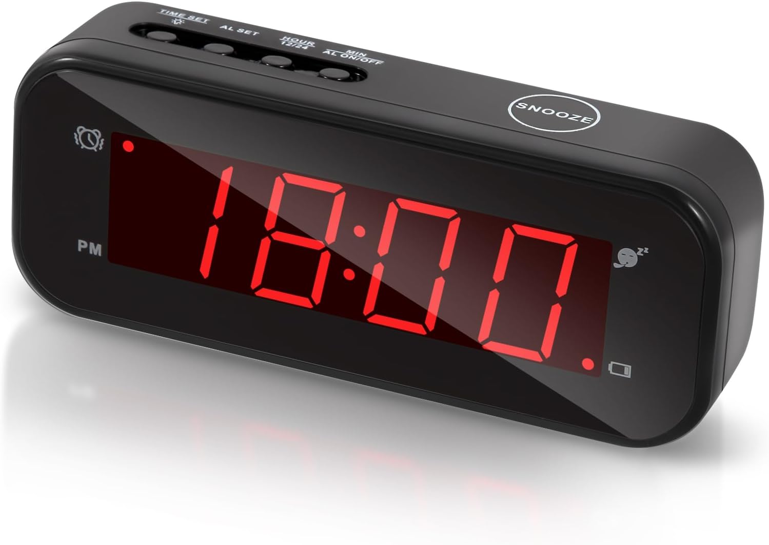 Small Digital Travel Alarm Clock with Snooze and Adjustable Brightness