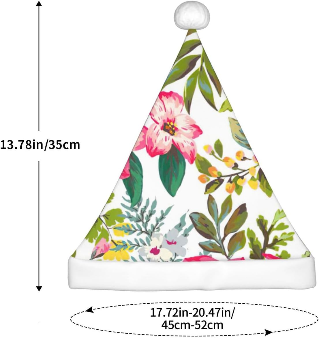 Hibiscus Flowers Christmas Santa Hat Small Size