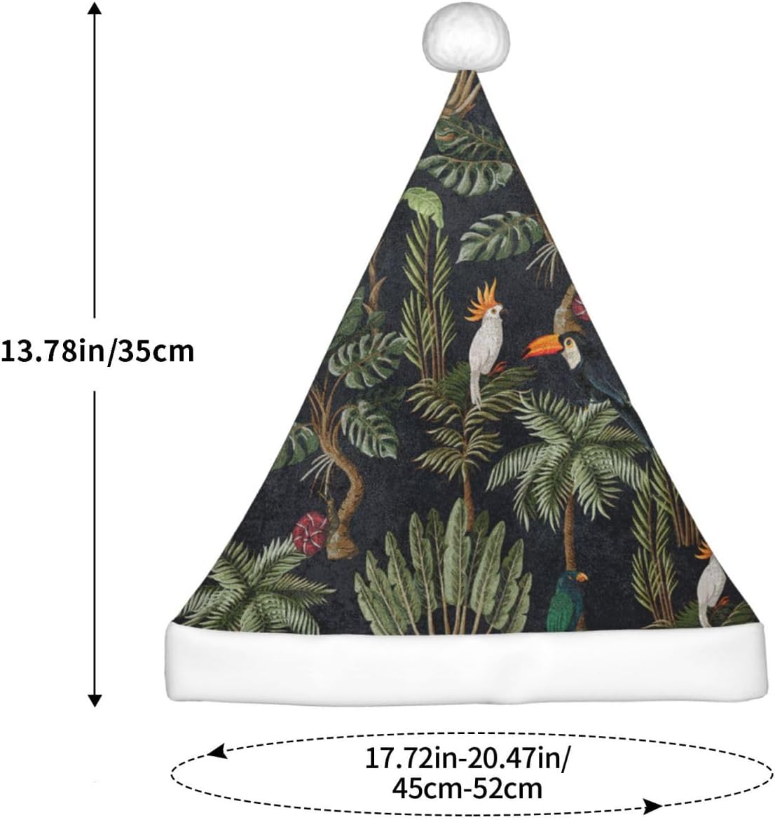 Watercolour Cactus Print Christmas Santa Hat Small Size