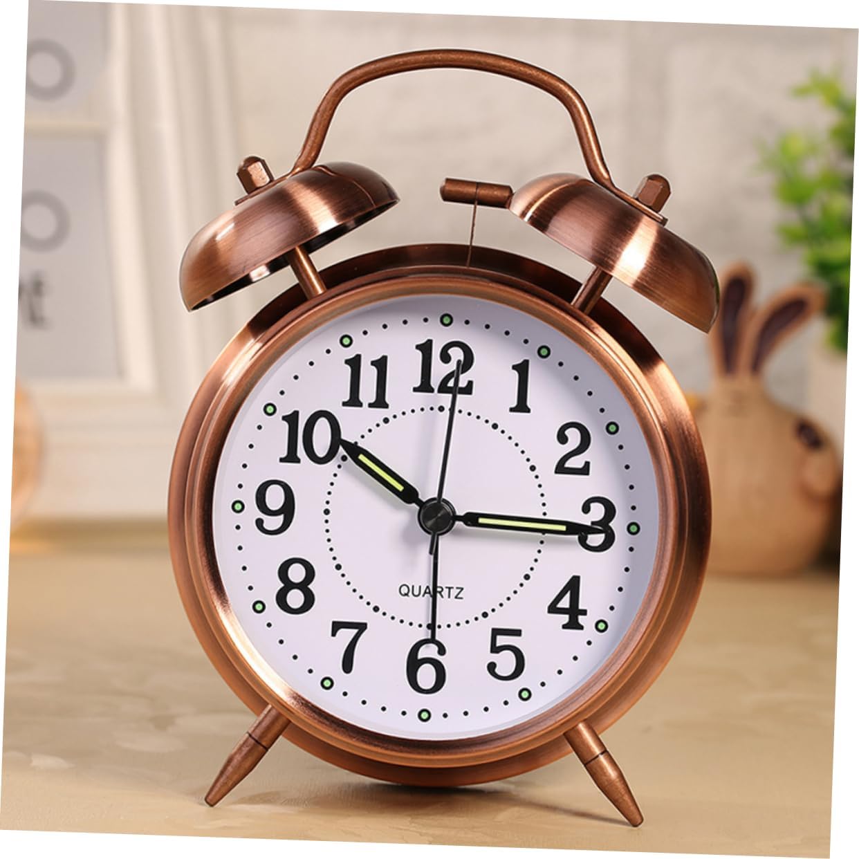 Ciieeo Metallic Silent Luminous Double Bells Alarm Clock Classic Desktop Clock