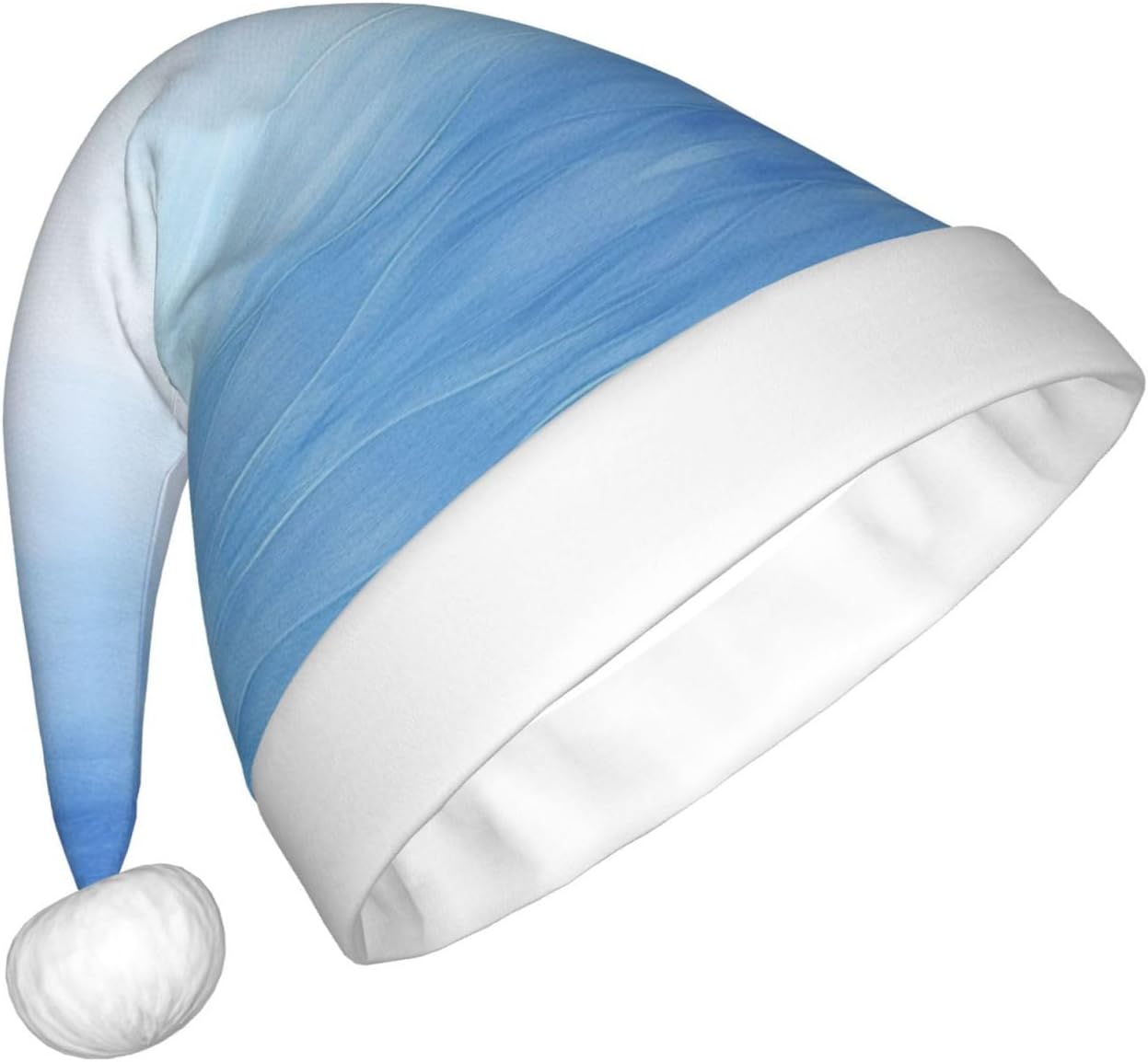 Ombre Textured Blue Christmas Santa Hat Plush Funny