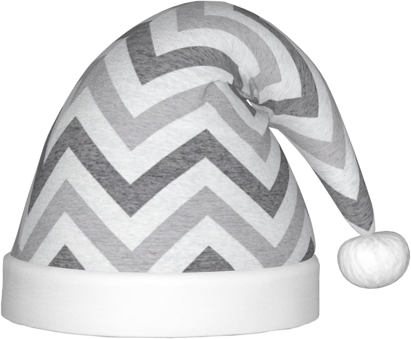 Gray Stripe Print Christmas Santa Hat Small Size