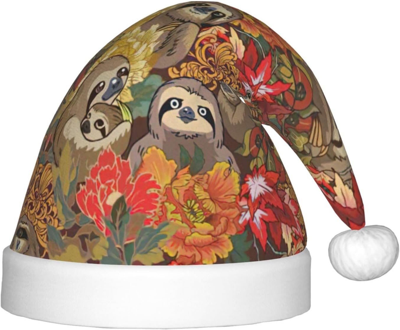 Funny Sloths Christmas Santa Hat Small Size Party Gift