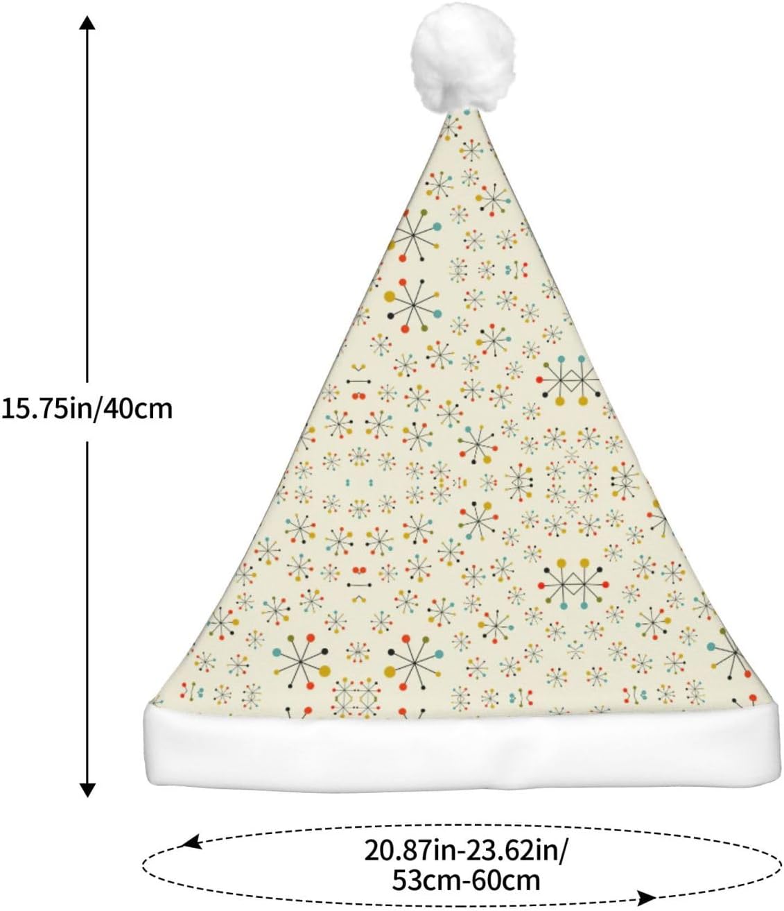 Retro Modern Christmas Santa Hat Plush Light Up Funny Adult Headwear