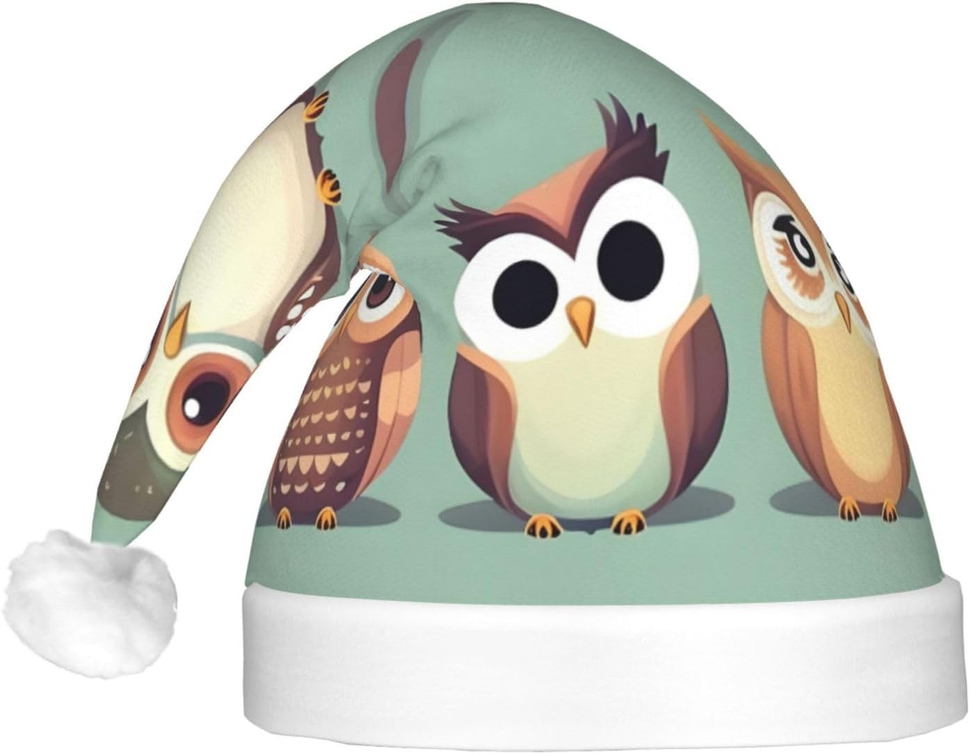 Qin Zheng Cartoon Owls LED Santa Hat for Christmas Party