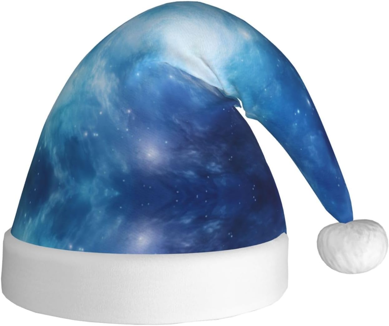 Blue Galaxy3 Print Christmas Santa Hat Plush Funny Adult Party