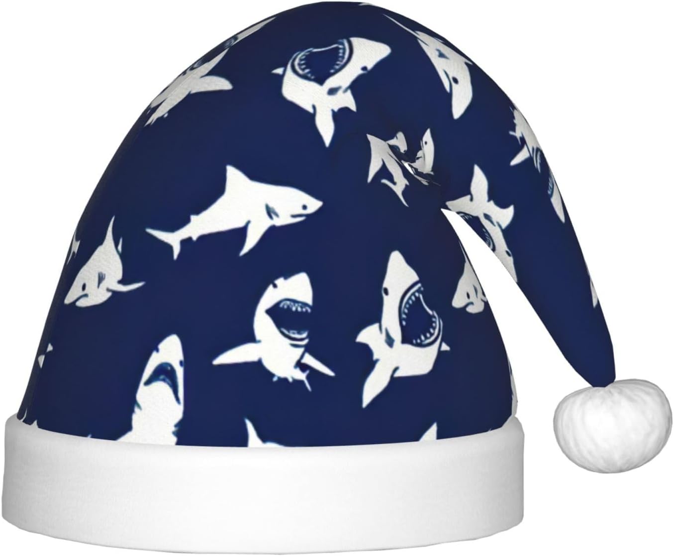 Shark Pattern Christmas Santa Hat Small Size Funny Plush