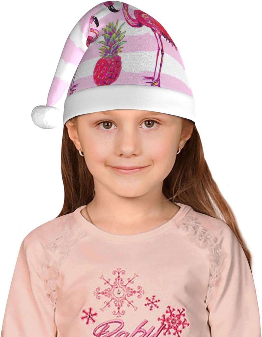 Summer Tropical Flamingo and Pineapple Santa Hat for Christmas