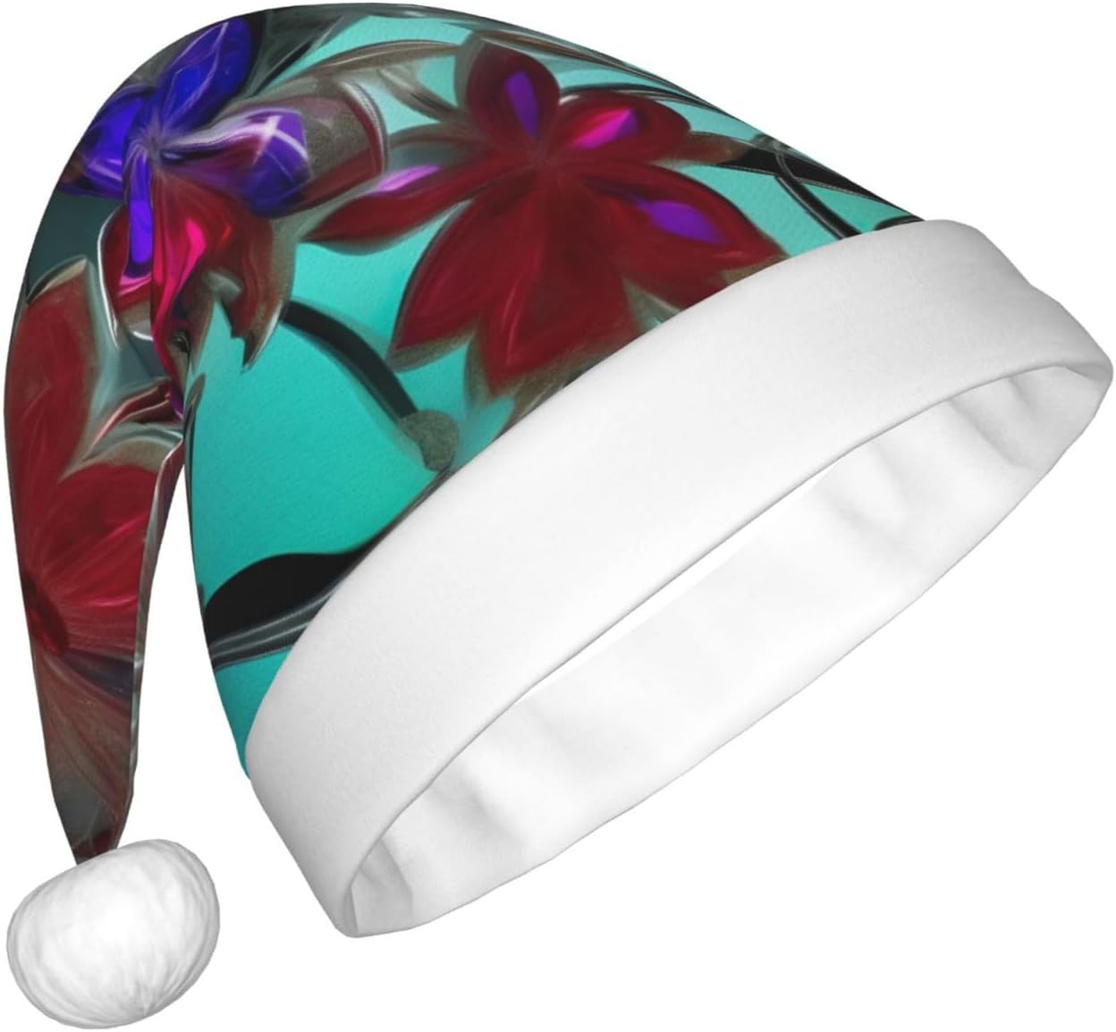QinZheng Personalized Flower Stained Glass Santa Hat