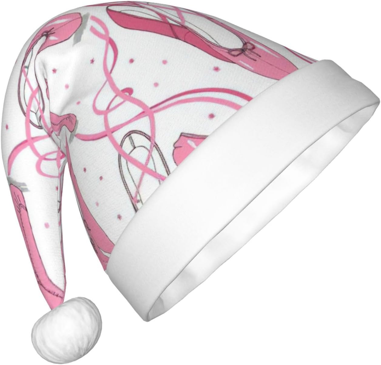 Pink Ballet Shoes Santa Hat Christmas Party Headwear
