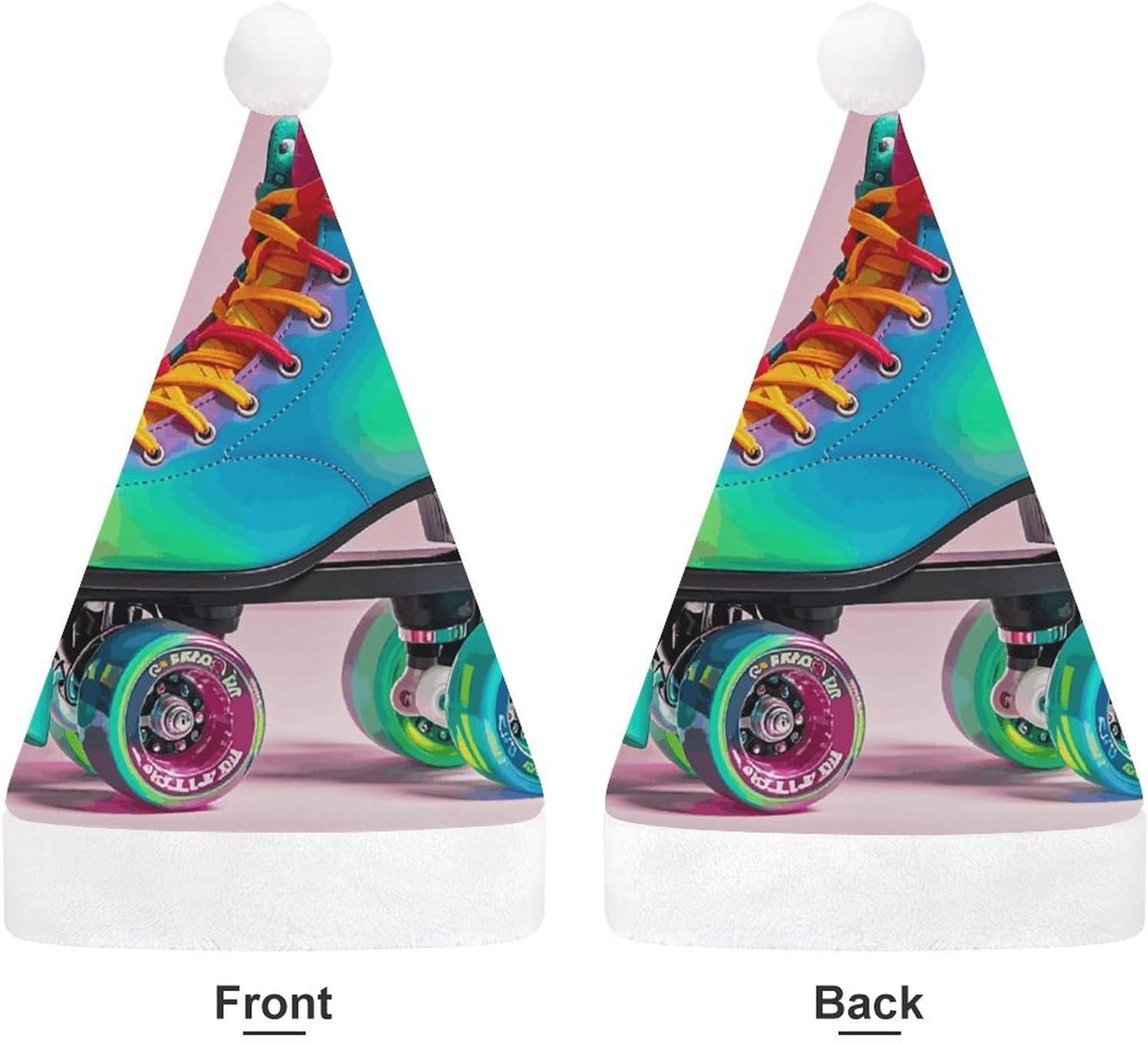 Colorful Santa Hat Roller Skates Christmas Party Headwear