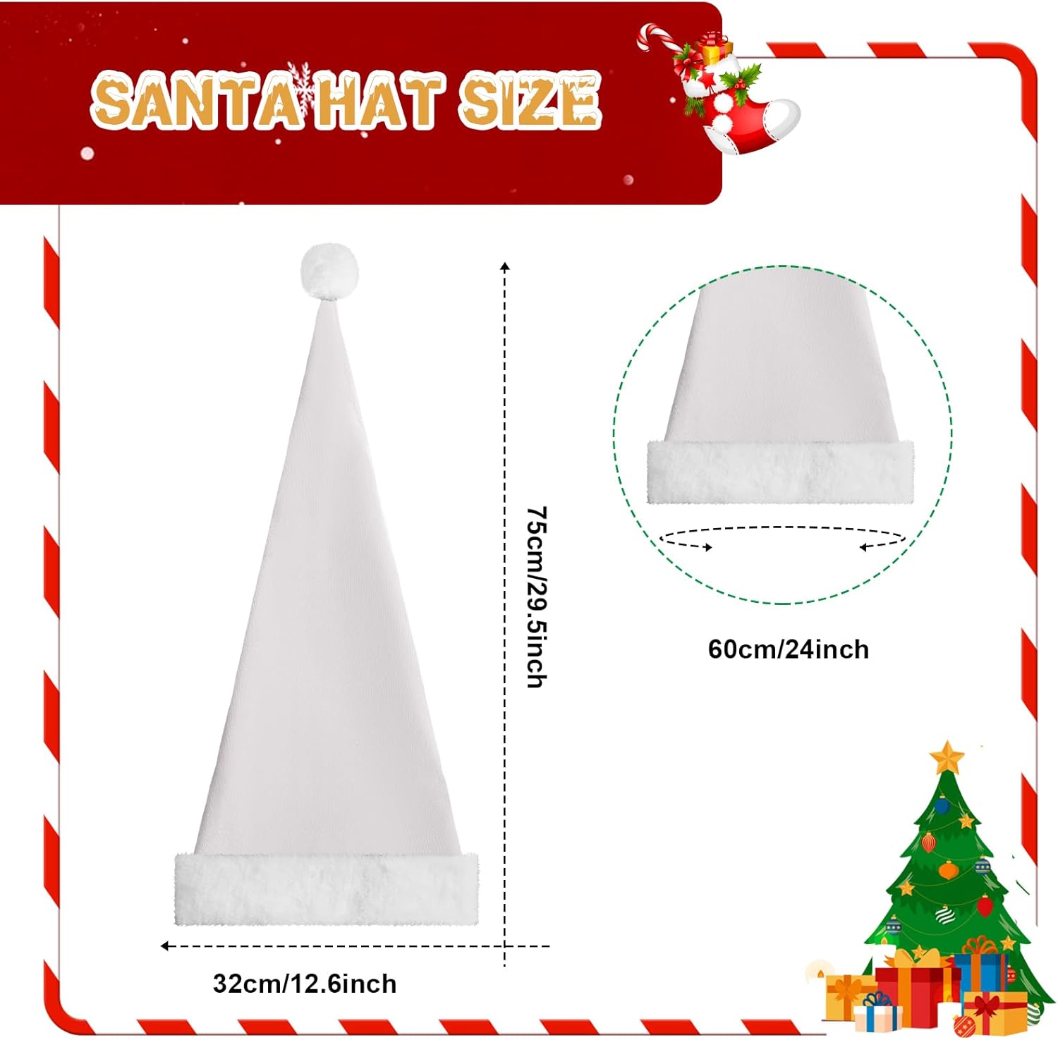 Funnysoft 2 Pcs Velvet Santa Hat for Adults