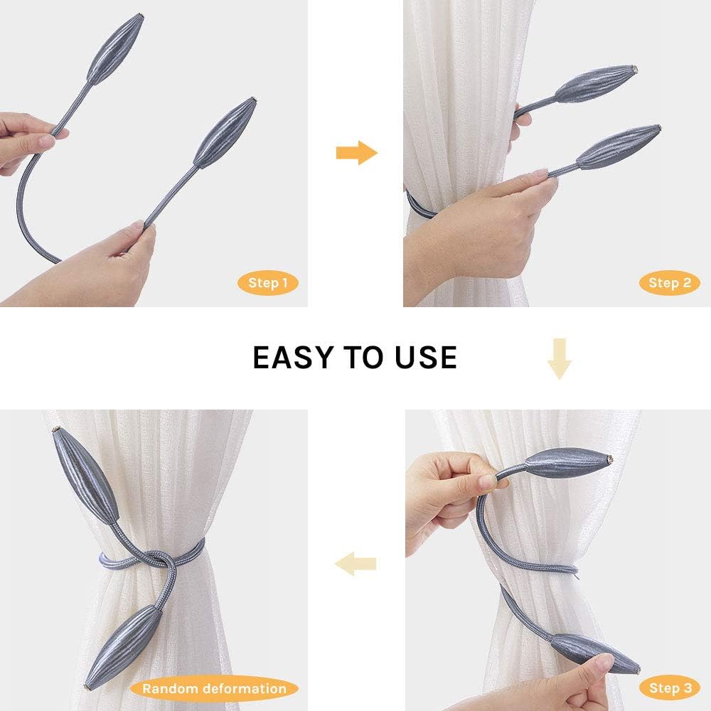 NICEEC 4 Pack Crystal Curtain Holdbacks No Drill Installation