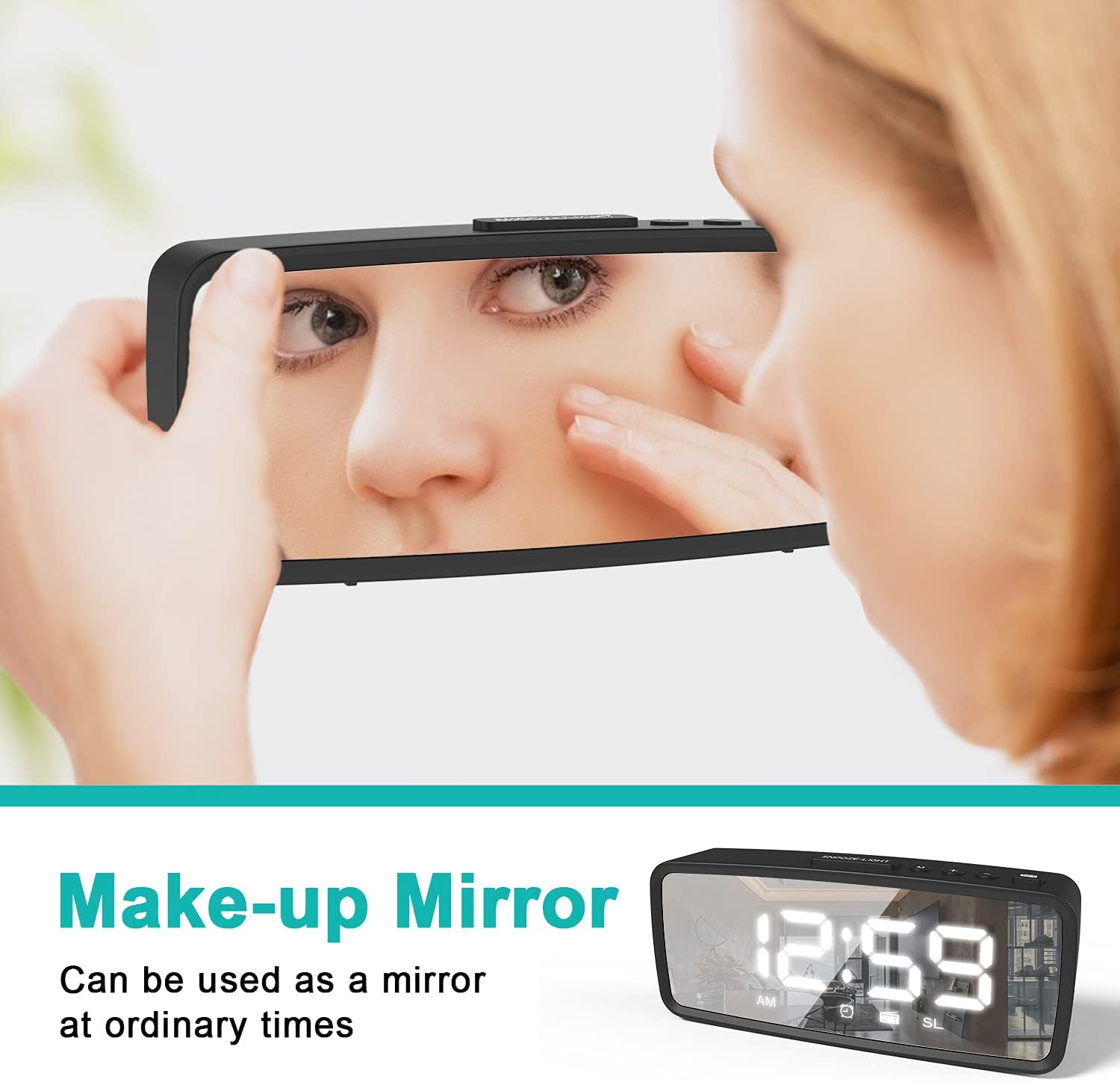 VAUNO Radio Alarm Clock with FM Radio and Adjustable Brightness