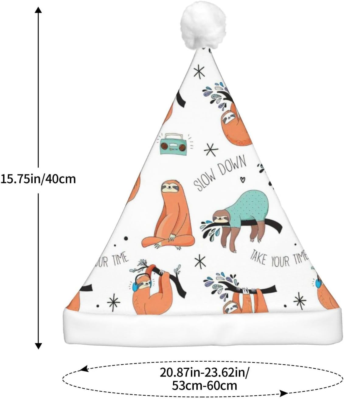 QINZHENG LED Brown Sloth Santa Halloween Hat