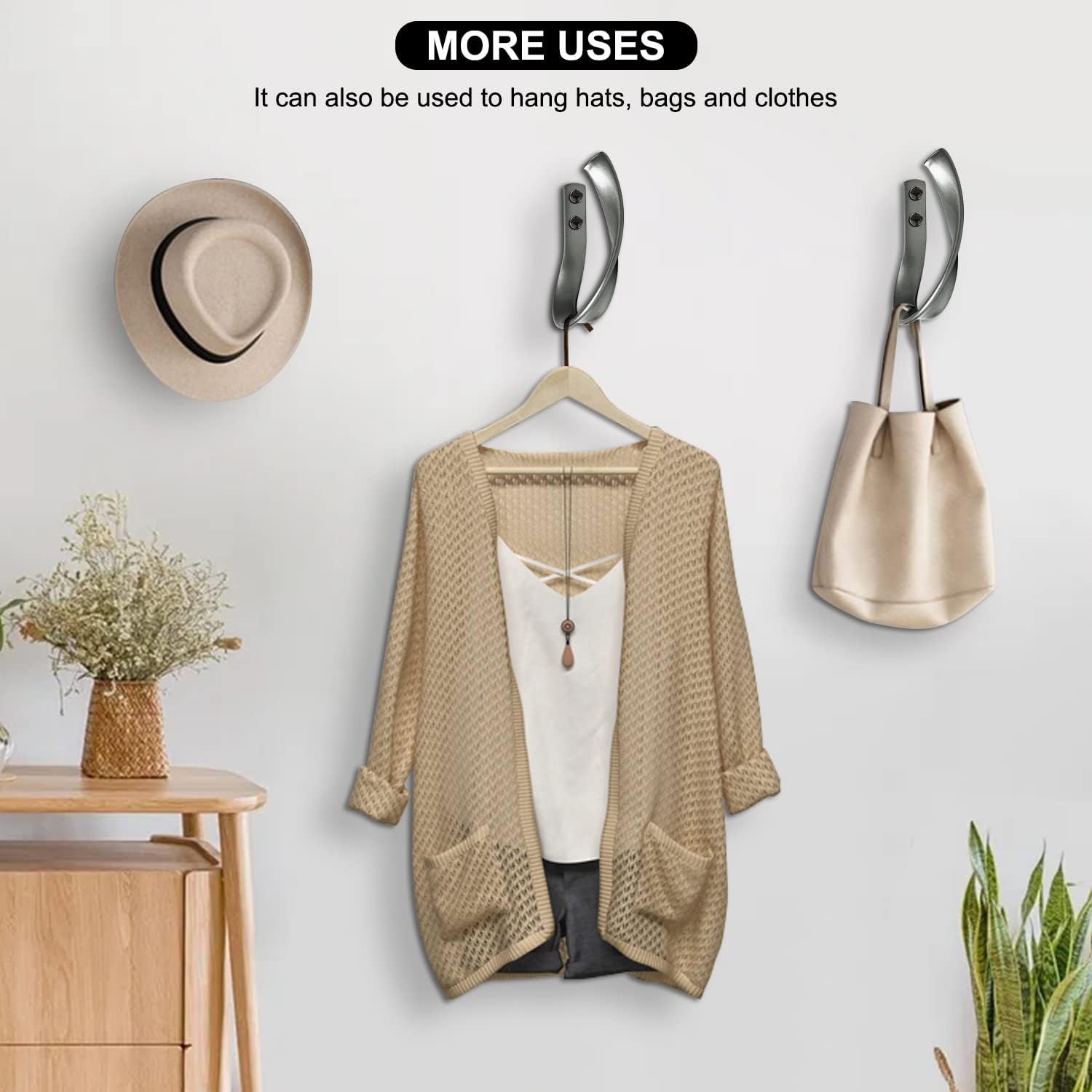 Decorative Curtain Holdbacks Hooks Holders for Drapes Grey