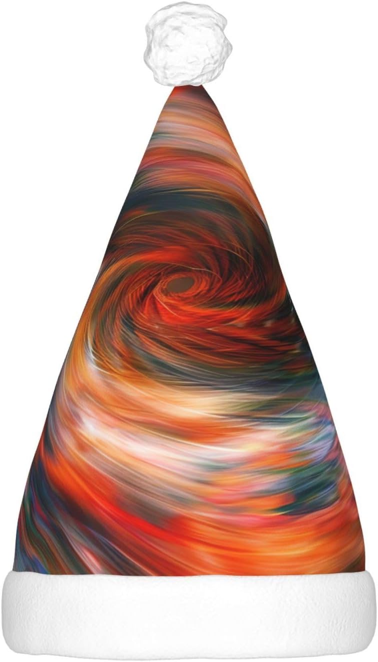 QINZHENG Stripe Vortex Print LED Santa Hat for Christmas Halloween Party