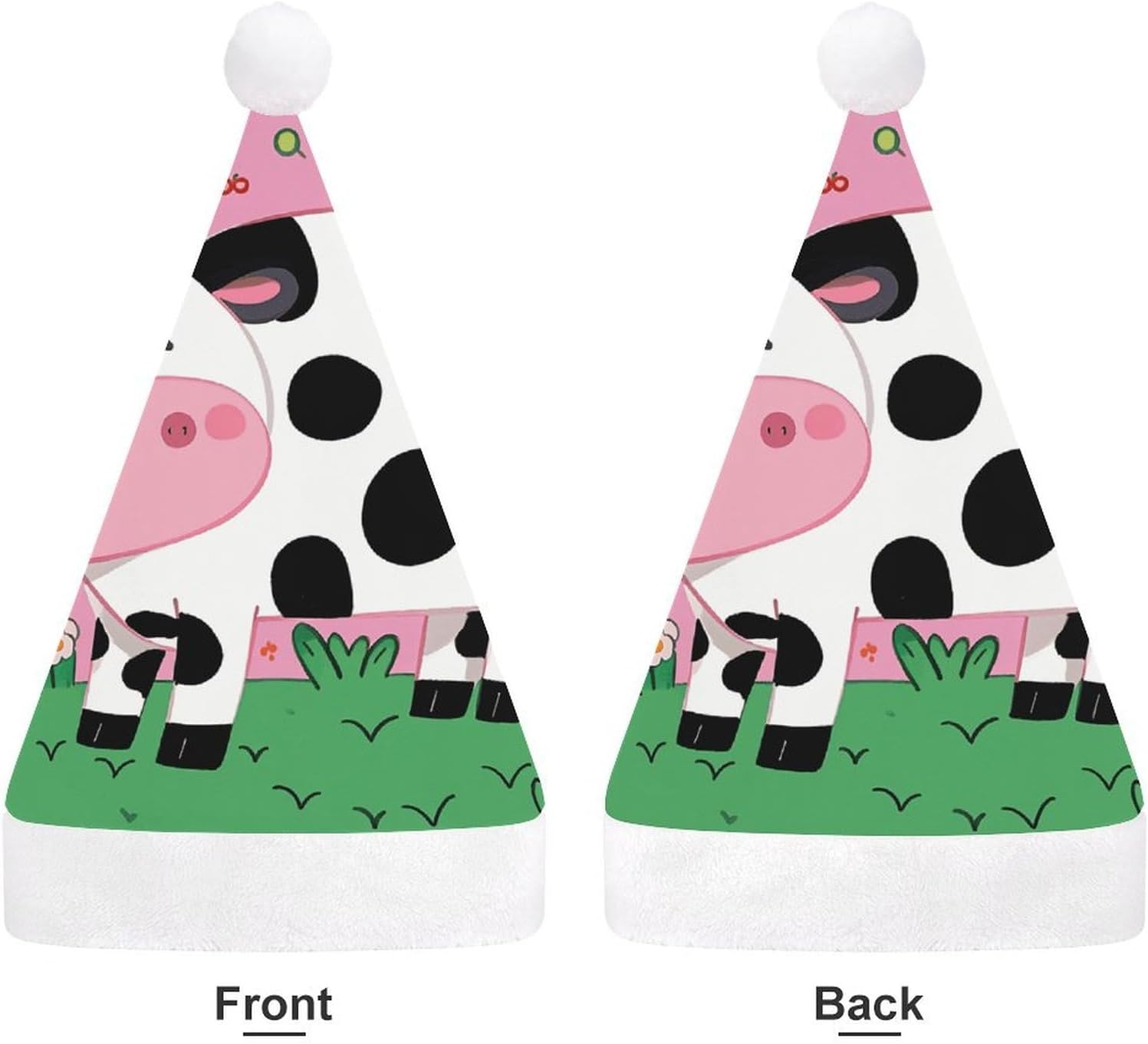Santa Hat Cartoon Milk Cow Christmas Party Headwear
