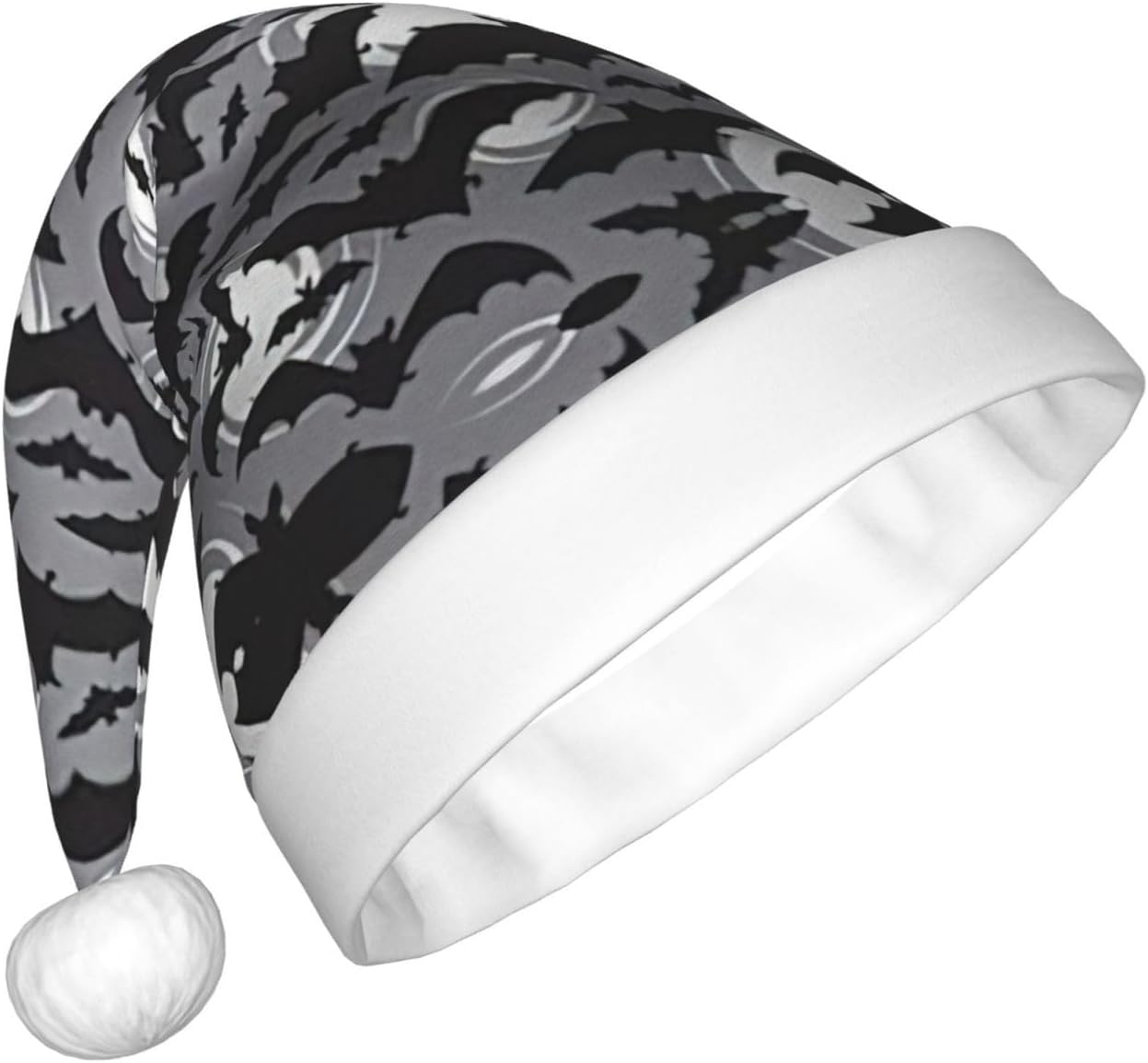 Halloween Bats Grey Santa Hat for Christmas Party Favors